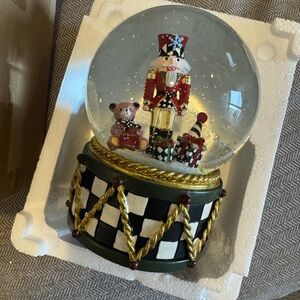 Mackenzie Childs snow globe Mackenzie-Childs nutcracker Christmas snow globe new